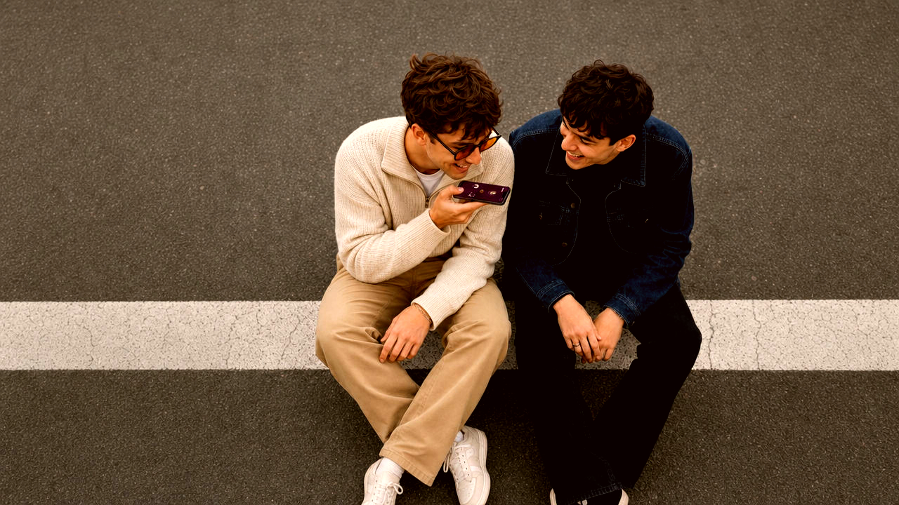 jake and tyler on an empty road, line open